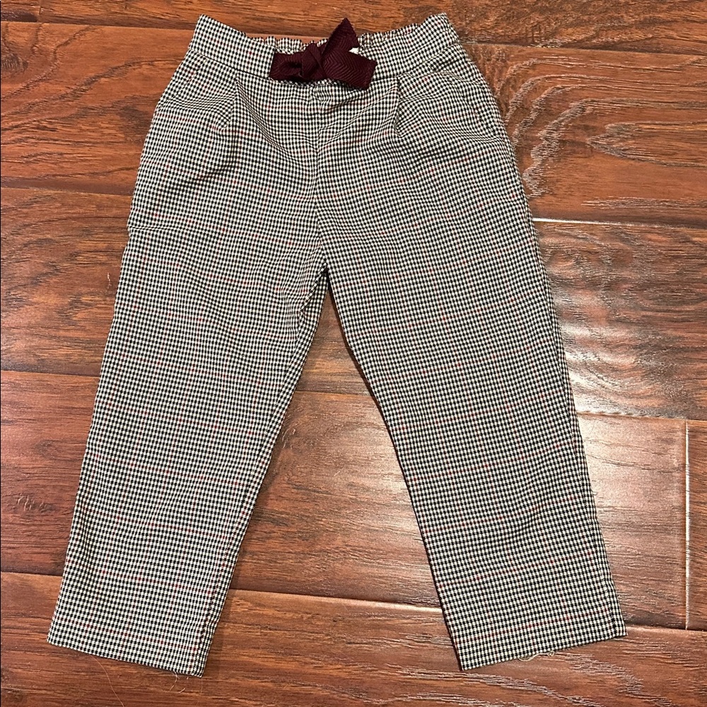 Zara Kids Black and White Checkered Pants